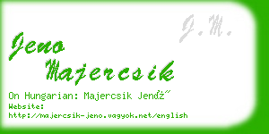 jeno majercsik business card